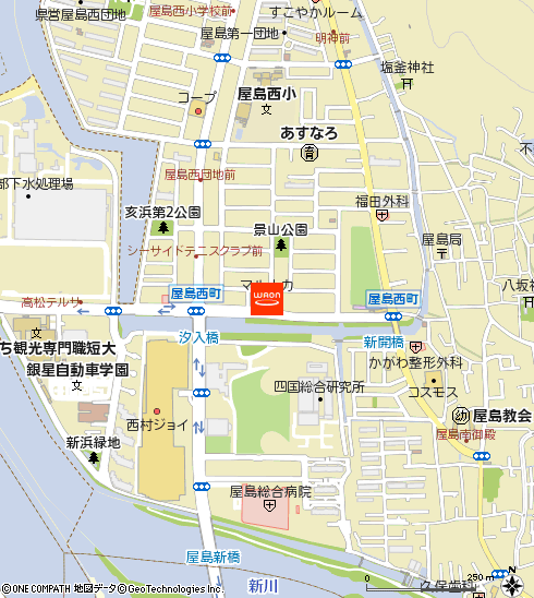 マルナカ屋島西町店付近の地図